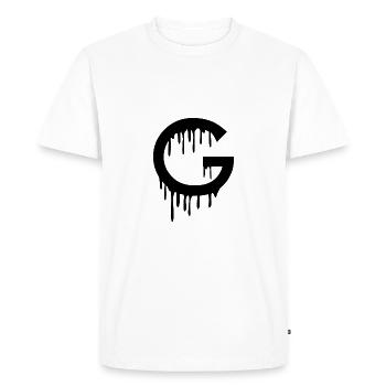lettre G - T-shirt Premium bio Homme - blanc - Devant - Nico (187cm)