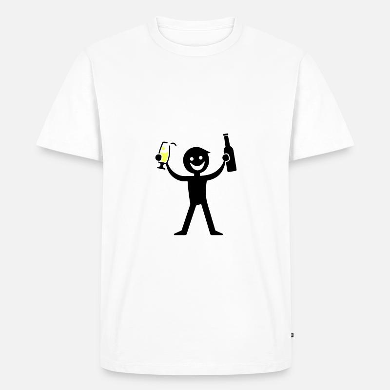 Trinken Flasche Bier - Männer Premium Bio T-Shirt - Weiß