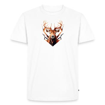 Polygonal Deer - Men's Premium Organic T-Shirt - white - Front - Nico (187cm)