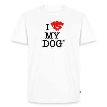 I Love my Dog - Men's Premium Organic T-Shirt - white - Front - Nico (187cm)