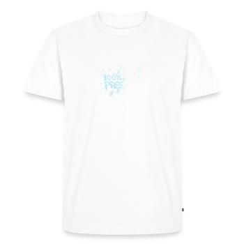 100% gratuit, liberté, pigeons blancs, oiseaux, graffitis - T-shirt Premium bio Homme - blanc - Devant - Nico (187cm)