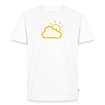 Nuage Soleil Bulletin météo Icône Symbole Signe - T-shirt Premium bio Homme - blanc - Devant - Nico (187cm)