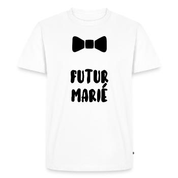 Futur marié - T-shirt Premium bio Homme - blanc - Devant - Nico (187cm)