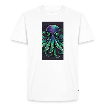 Octopus cosmique émeraude - T-shirt Premium bio Homme - blanc - Devant - Nico (187cm)