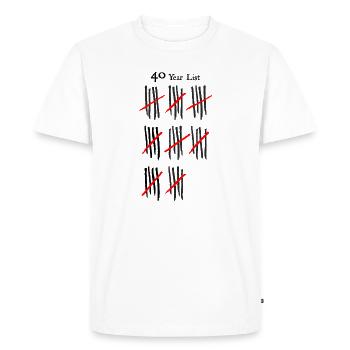 Abstract Crosshatch and Stripe Pattern - Men's Premium Organic T-Shirt - white - Front - Nico (187cm)