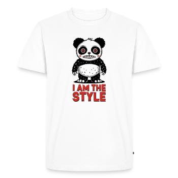 Panda i am the style - Men's Premium Organic T-Shirt - white - Front - Nico (187cm)