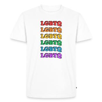 Rainbow LGBTQ - T-shirt Premium bio Homme - blanc - Devant - Nico (187cm)