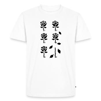 Rose minimaliste | Dessin au trait - T-shirt Premium bio Homme - blanc - Devant - Nico (187cm)