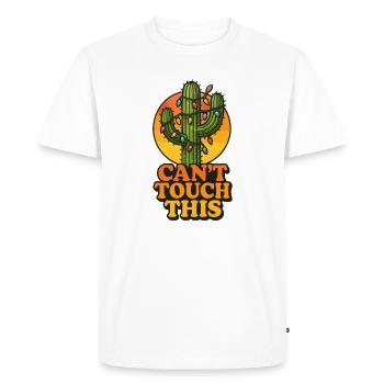 Cactus de Noël - Can’t touch this - T-shirt Premium bio Homme - blanc - Devant - Nico (187cm)