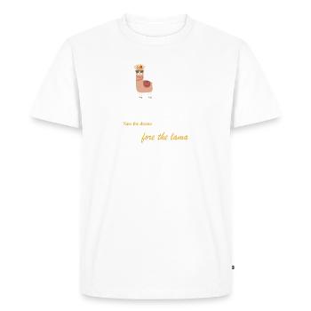 Regal Llama Crown Tee - Men's Premium Organic T-Shirt - white - Front - Nico (187cm)