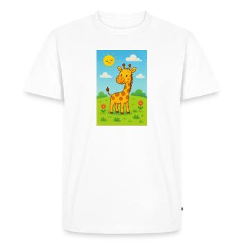 Sunny Girafe in the Children's Meadow - Men's Premium Organic T-Shirt - white - Front - Nico (187cm)
