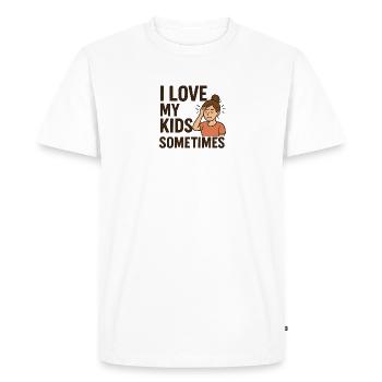J’aime mes enfants parfois - T-shirt Premium bio Homme - blanc - Devant - Nico (187cm)