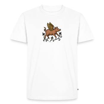 Cochon ailé MARGINALIA - T-shirt Premium bio Homme - blanc - Devant - Nico (187cm)