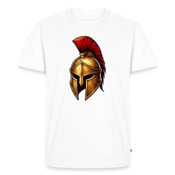 Le Casque du Chevalier Spartiate - T-shirt Premium bio Homme - blanc - Devant - Nico (187cm)