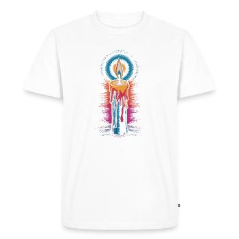 Faith Light Candle Retro Spirit Design - T-shirt Premium bio Homme - blanc - Devant - Nico (187cm)