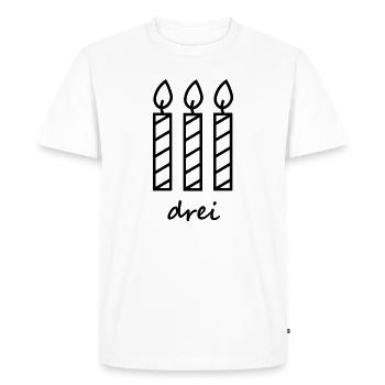 three birthday candles - Men's Premium Organic T-Shirt - white - Front - Nico (187cm)