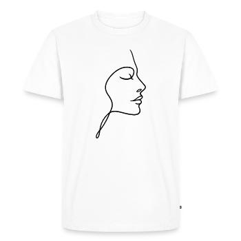 Silhouette du visage de la ligne - T-shirt Premium bio Homme - blanc - Devant - Nico (187cm)