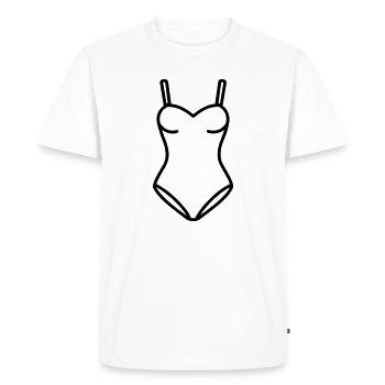 maillot de bain - T-shirt Premium bio Homme - blanc - Devant - Nico (187cm)