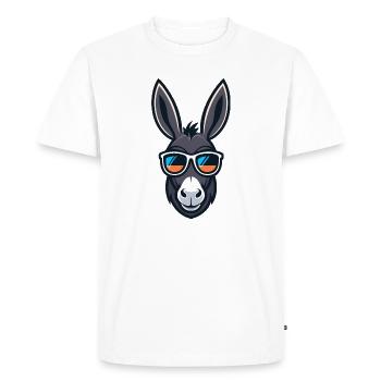 Âne cartoon lunettes soleil stylisées - T-shirt Premium bio Homme - blanc - Devant - Nico (187cm)