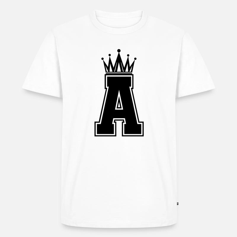 A_Buchstabe_krone - Männer Premium Bio T-Shirt - Weiß