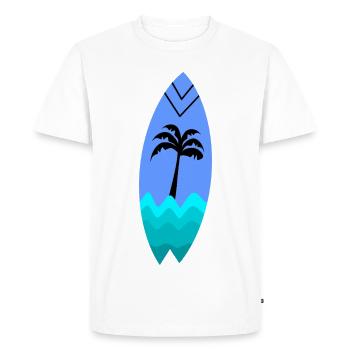 Planche Palmier Turquoise - T-shirt Premium bio Homme - blanc - Devant - Nico (187cm)