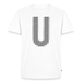 Letter U – Dot Pattern Initial Design - Men's Premium Organic T-Shirt - white - Front - Nico (187cm)