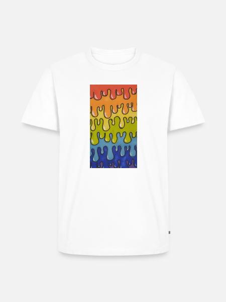 Buntes Regenbogen Schleim Muster - Slime Art - Männer Premium Bio T-Shirt - Weiß