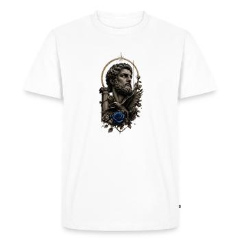 Tattoo art with blue rose - Men's Premium Organic T-Shirt - white - Front - Nico (187cm)