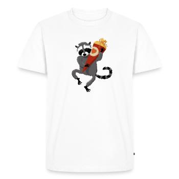 Cône scolaire du raton laveur - T-shirt Premium bio Homme - blanc - Devant - Nico (187cm)
