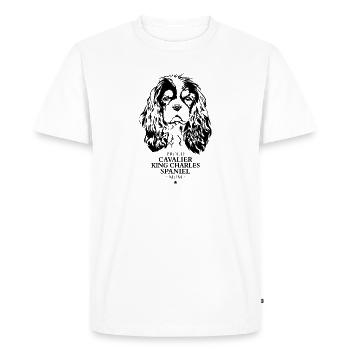Cavalier King Charles Épagneul Maman Chiens Wilsigns - T-shirt Premium bio Homme - blanc - Devant - Nico (187cm)