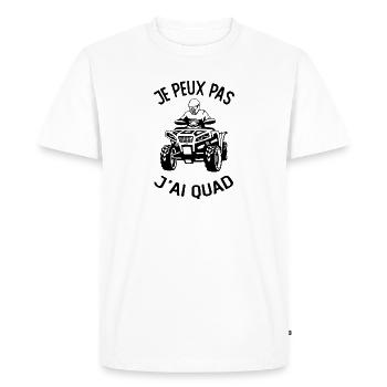 Je Peux Pas J'ai Quad - T-shirt Premium bio Homme - blanc - Devant - Nico (187cm)