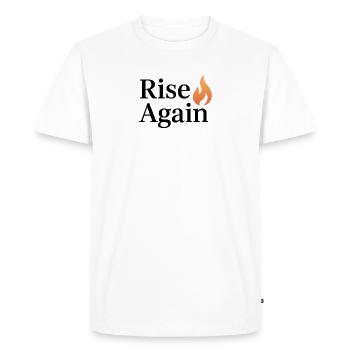 Logo de la flamme de remontée - T-shirt Premium bio Homme - blanc - Devant - Nico (187cm)