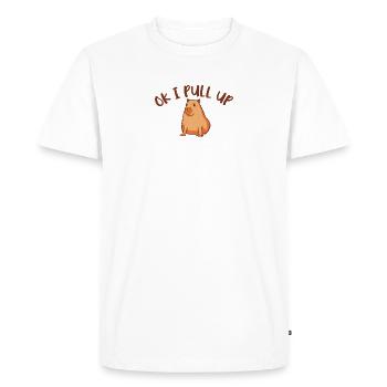 Ok, je cherche le proverbe capybara cool - - T-shirt Premium bio Homme - blanc - Devant - Nico (187cm)