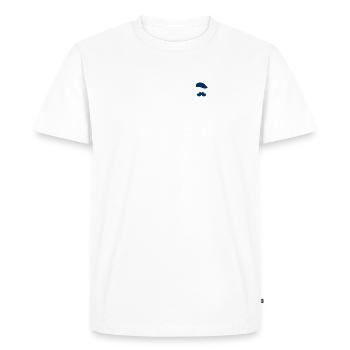 La Moustache Française - Classique épuré (cœur) - T-shirt Premium bio Homme - blanc - Devant - Nico (187cm)