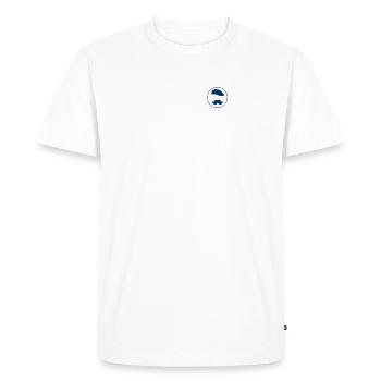 La Moustache Française - Blanc/Bleu (cœur) - T-shirt Premium bio Homme - blanc - Devant - Nico (187cm)