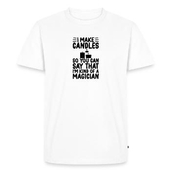 I Make Candle Maker Candle Making Lover - Men's Premium Organic T-Shirt - white - Front - Nico (187cm)