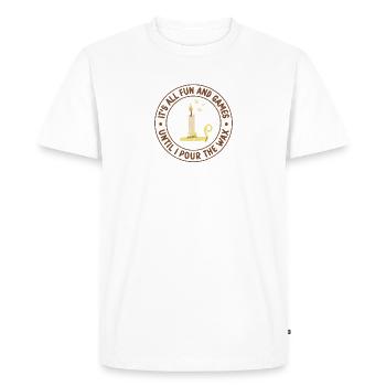 Je verse la fabrication de bougies de cire - T-shirt Premium bio Homme - blanc - Devant - Nico (187cm)