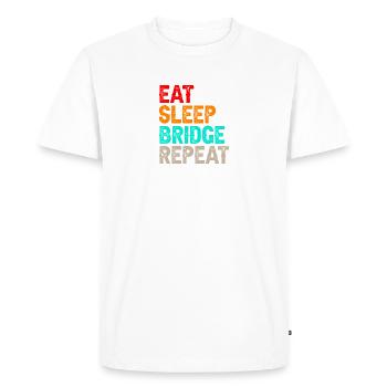 Mangez Sleep Bridge Jeu de cartes Bridge Joueur de bridge - T-shirt Premium bio Homme - blanc - Devant - Nico (187cm)