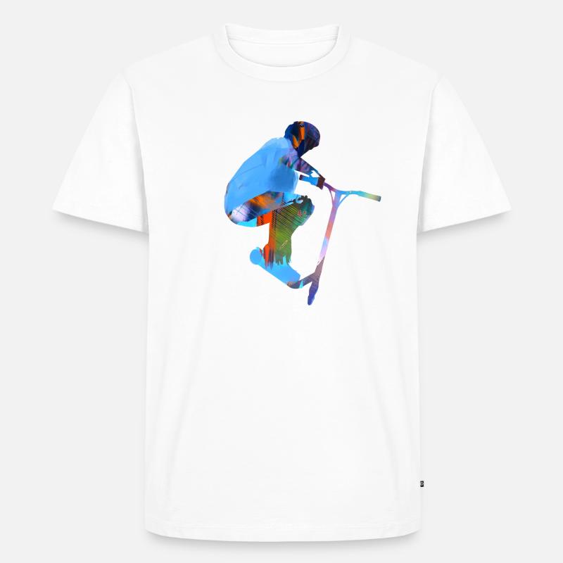 Stuntscooter,Trickscooter,tricks,stunt,e-scooter, - T-shirt Premium bio Homme - blanc