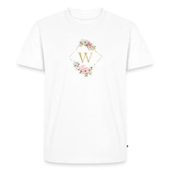 Monogramme personnalisable W Pastel Floral - T-shirt Premium bio Homme - blanc - Devant - Nico (187cm)