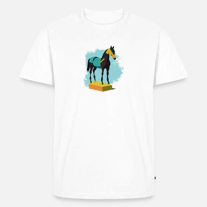 Pferd - Männer Premium Bio T-Shirt - Weiß