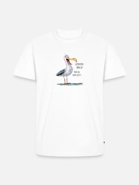 Apropos Möwe! Möwie noch een? - Männer Premium Bio T-Shirt - Weiß