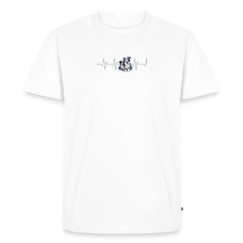 Ligne de coeur aussi australia shepard ligne colorée - T-shirt Premium bio Homme - blanc - Devant - Nico (187cm)