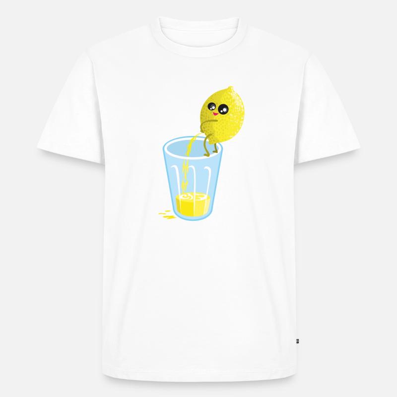 Zitrone pinkelt Limonade - Männer Premium Bio T-Shirt - Weiß