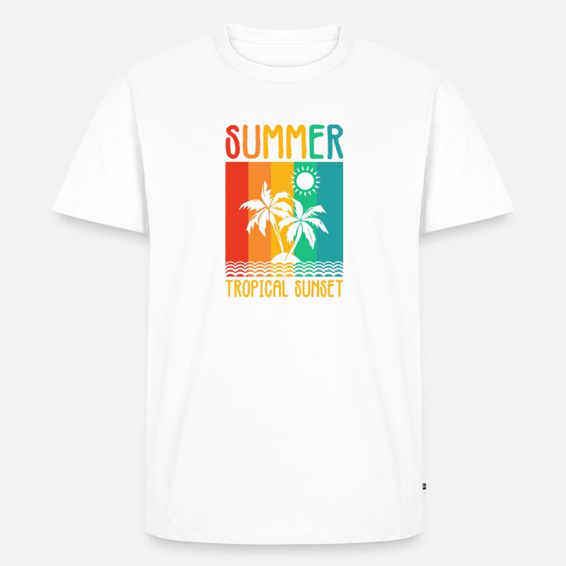 Tropical Sunset - Männer Premium Bio T-Shirt - Weiß