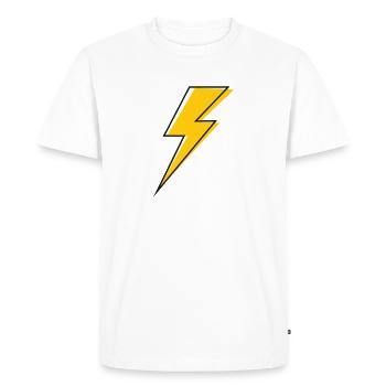 Éclair - T-shirt Premium bio Homme - blanc - Devant - Nico (187cm)