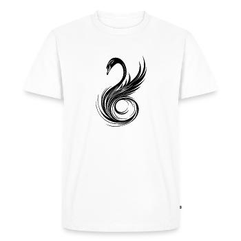 Tête de cygne ornée élégante avec des ailes - T-shirt Premium bio Homme - blanc - Devant - Nico (187cm)