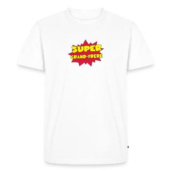 Super GRAND-FRERE - T-shirt Premium bio Homme - blanc - Devant - Nico (187cm)