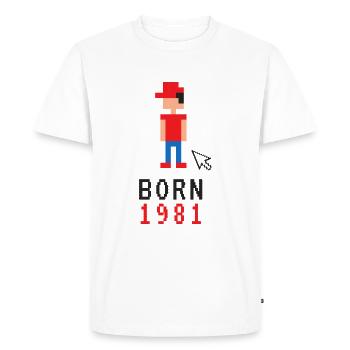 Retro! - Männer Premium Bio T-Shirt - Weiß - Vorne - Nico (187cm)