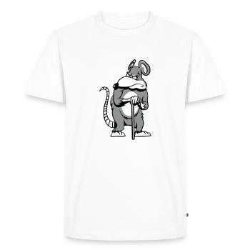 Rat vieux de mauvaise humeur - T-shirt Premium bio Homme - blanc - Devant - Nico (187cm)